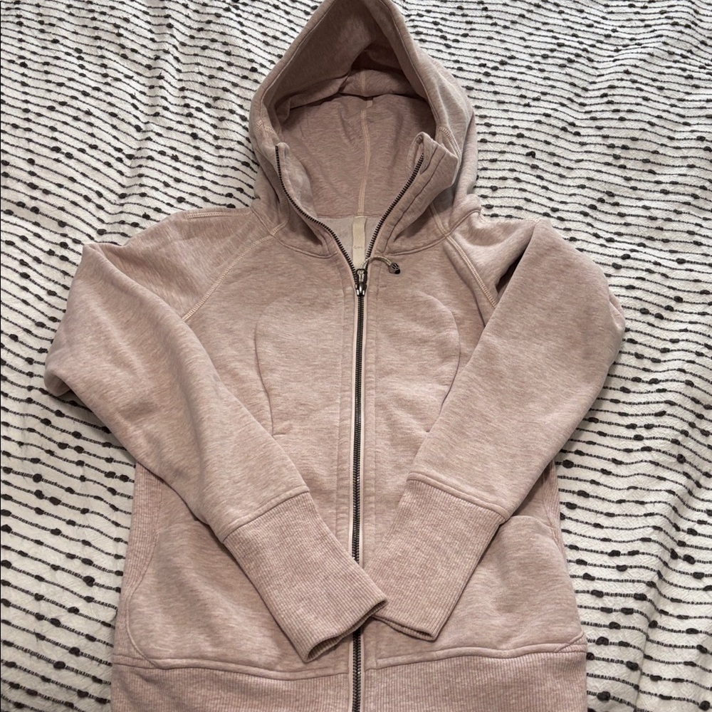 Authentic Lululemon scuba Hoodie Light Cotton Heathered Dusty Rose jacket sz2